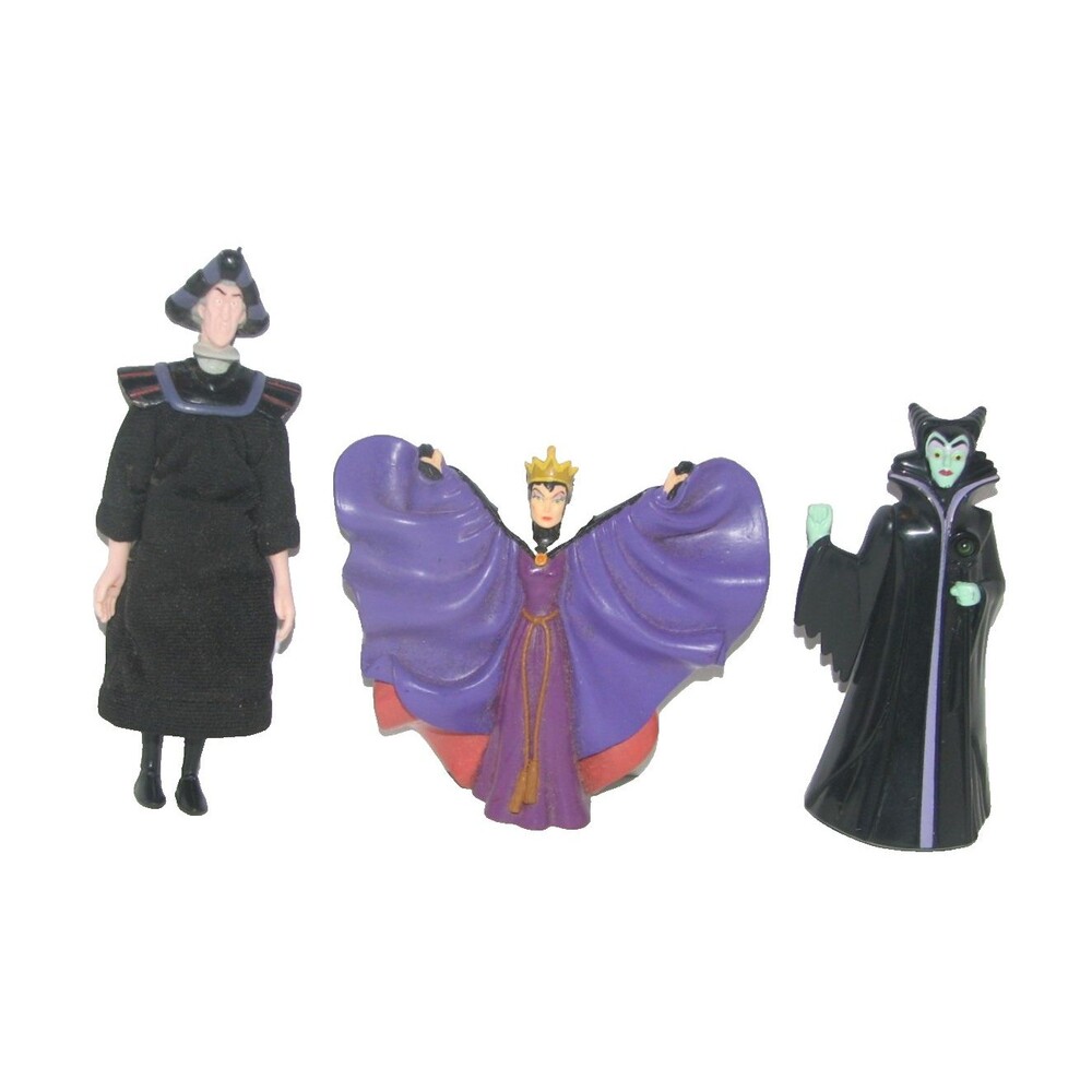 Lot of 3 Disney Villains Maleficent The Evil Queen Frollo Figures